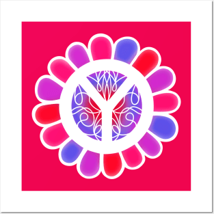 HIPPIE Lifestyle Peace Sign Flower Power Posters and Art